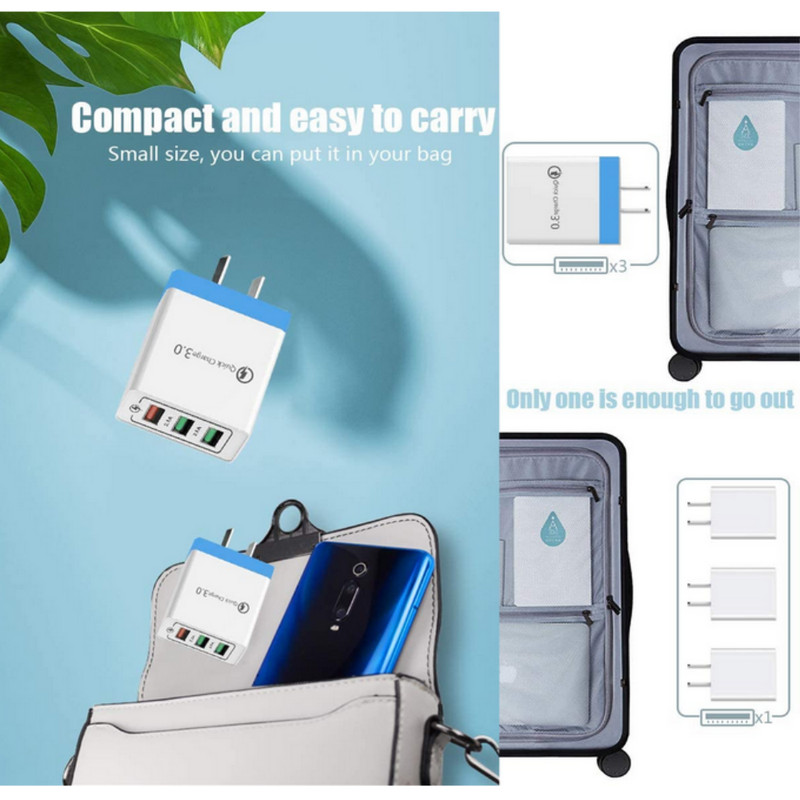 3PACK 3 Port QC 3.0 Quick Charge USB Hub Fast Wall Charger Power Adapter US Plug gallery