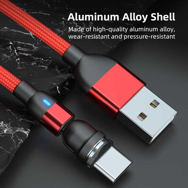 Magnetic Charging Cable 3-Pack 540° Rotation Magnetic Charger Cable with Ligh... gallery