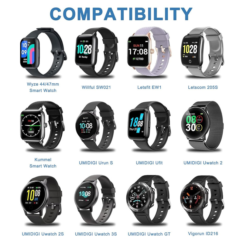 2 Pack Veryfit Smartwatch Charger Cable, Magnetic USB Charging Cable for Veryfit gallery