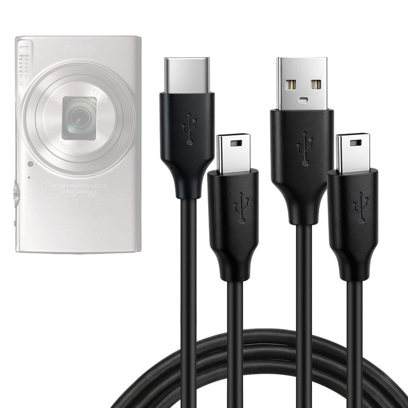 TUOOUT 2-Pack USB-C to Mini-B IFC-400PCU Camera Data Transfer, Charger Cable …