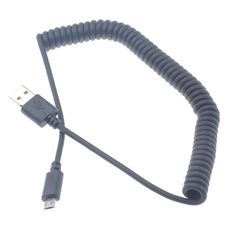 For Samsung Galaxy J1 J3 J7 USB CABLE COILED MICROUSB CHARGER CORD POWER WIRE