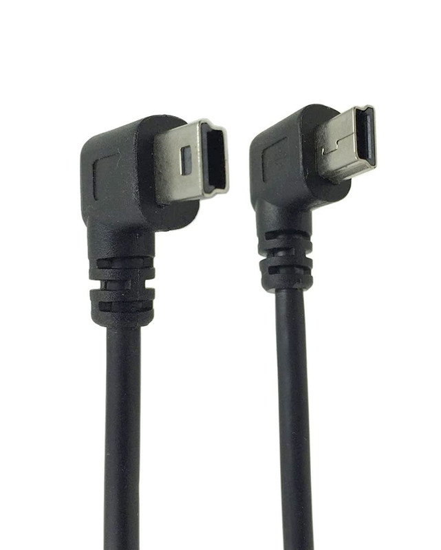 (1-Set) Mini USB Cable, 8 Inch USB 2.0 Male to Mini USB 90 Degree Angled Male C gallery