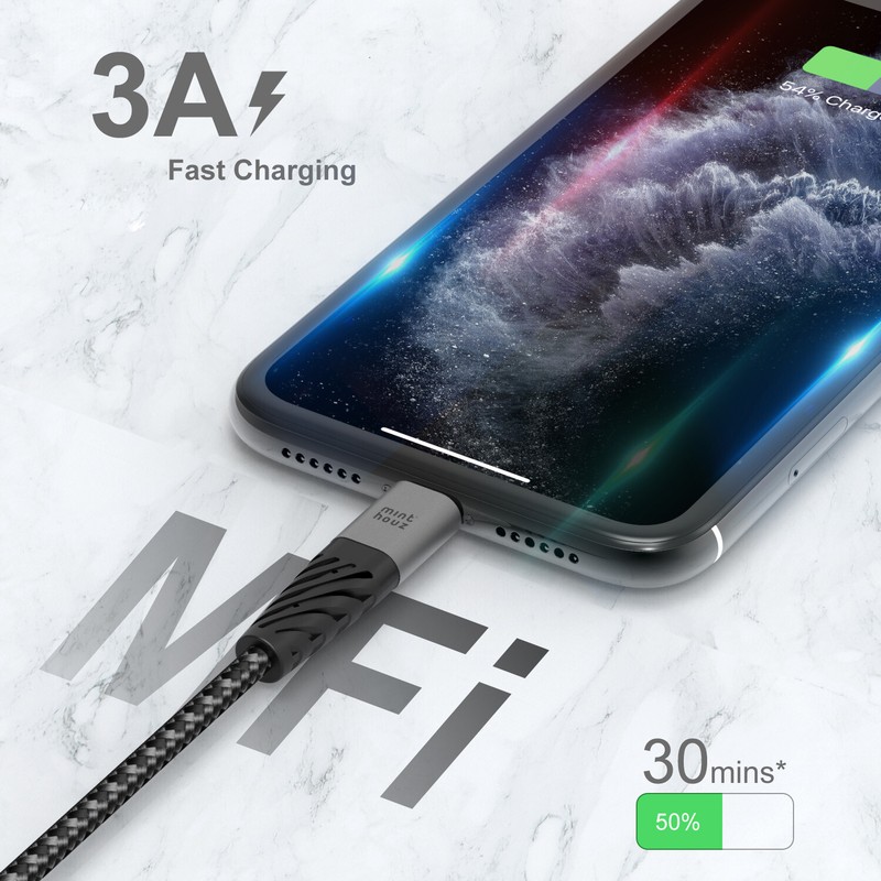 6FT Braided Fast Charger Cable 3A Fast Power Delivery Charging Syncing Cable gallery