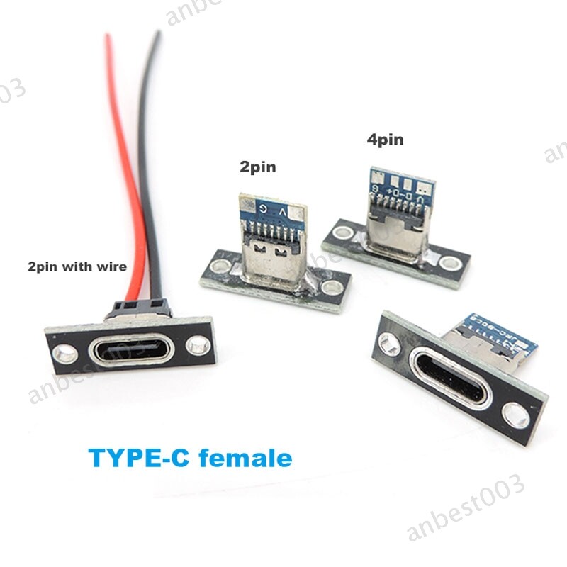 2/4Pin TYPE-C female charging Jack solder USB-C Micro cable Flat Plug socket gallery