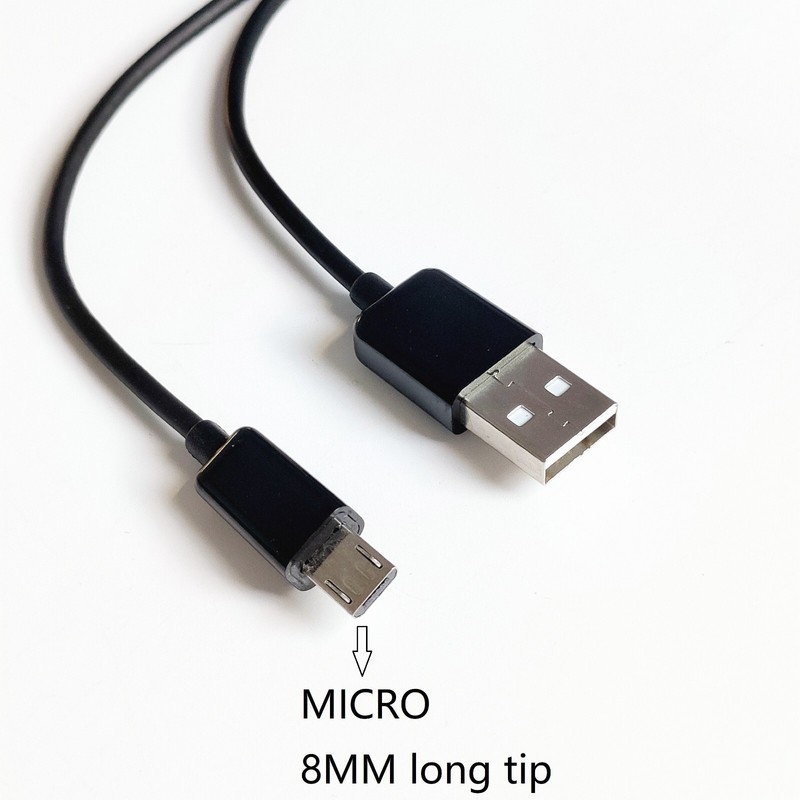 2pack 8mm long tip Micro USB 2.0 Cable for Data transfer and Charging 1m (3ft)