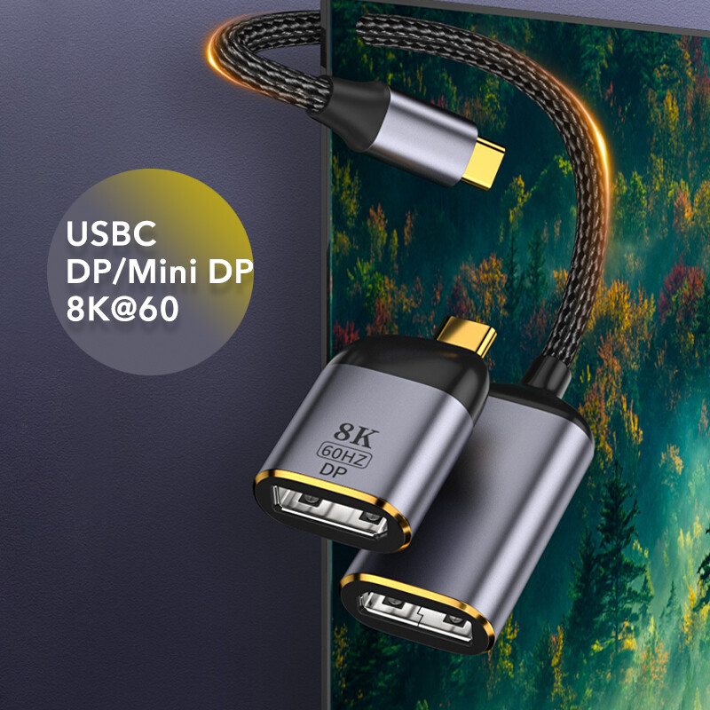USB Type C To DP Mini DP Converter 8K@60Hz Adapter Connector two-way DP To USB C gallery