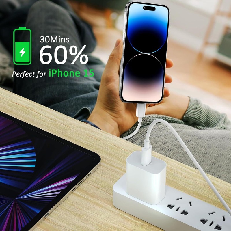 For iPhone 16 15 14 13 12 11 XR 8 Android Fast Charger Type C Cable 20W Adapter gallery