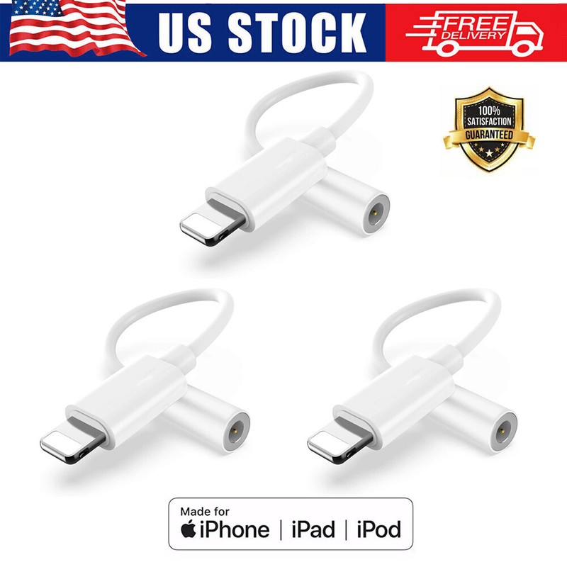 For iPhone/iPod Headphone Adapter Jack 8Pin to 3.5mm Aux Cord Dongle Converter🔥