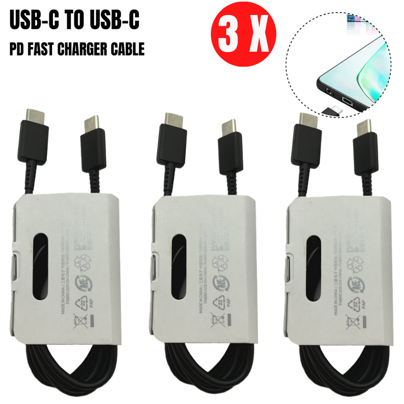 25W USB Type-C Fast Wall Charger Adapter PD Cable For Samsung Galaxy S20 S22 S21