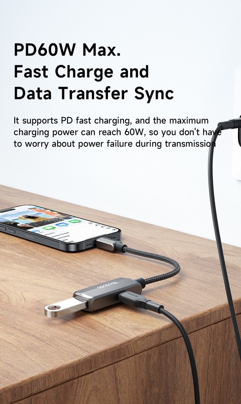 Mcdodo 2 in 1 60W USB C 3.0 Adapter USB C To USB + Type-C Fast Power OTG Convert gallery