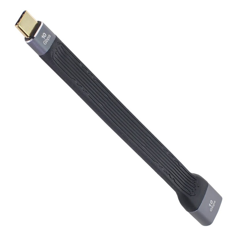 NFHK USB 3.1 Type C Male Host to USB3.0 A Female OTG Flat 13cm, Black