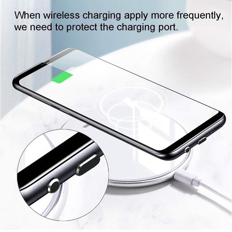 VIWIEU USB C Dust Plugs Charging Port Cover Caps with Cable 2 Pack, Black gallery