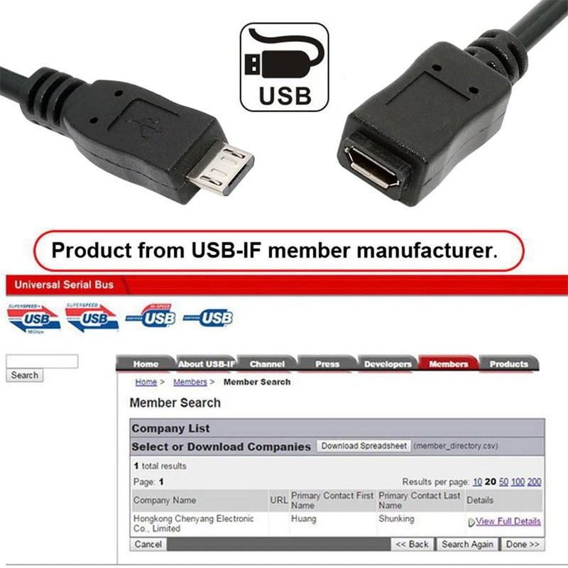 USB 2.0 Micro USB 5Pin Male to Female Extension Cable - Hi Speed Data & Power... gallery