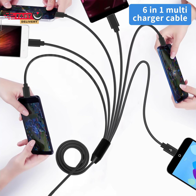 Poyiccot Micro USB Splitter Cable, Multi 6 in 1 USB 2.0 Type a Male to 6 Micro U gallery