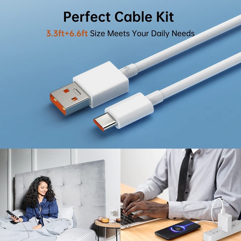 6A USB-C Fast Charging Cable 120W Hypercharge Turbo Type-C 3ft 6ft Combo gallery