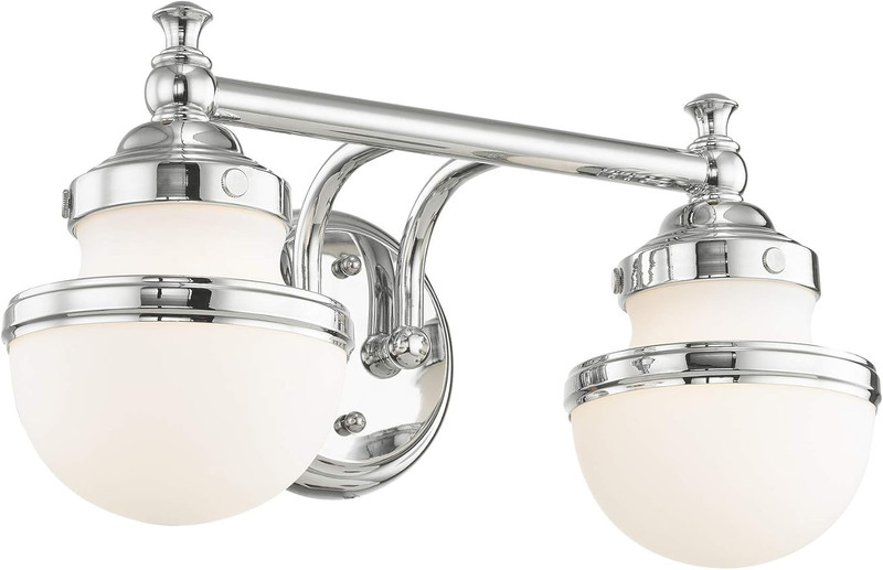 Transitional Polished Chrome 2-Light Bath Vanity from Oldwick Collection gallery