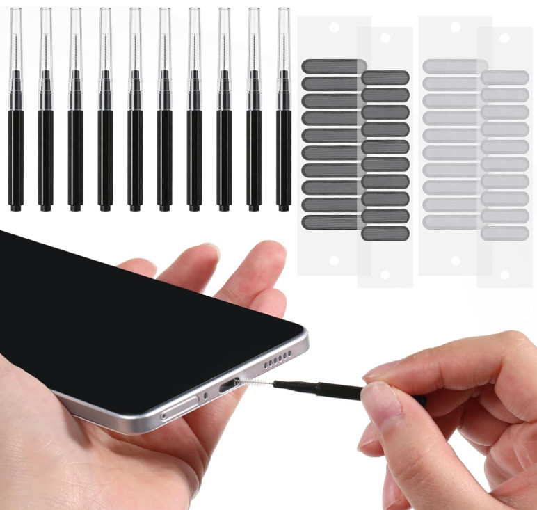 10 PCS Phone Charge Port Cleaning Tool Kit with 40 PCS Phone Speaker Cover Anti