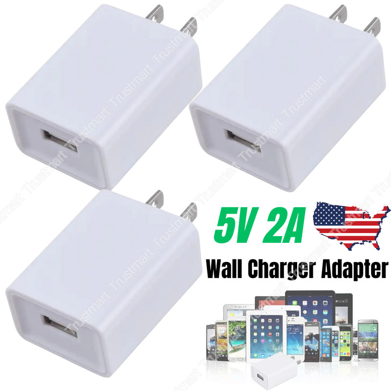 1/2/3Pack 5V 2A USB Wall Charger Power Adapter Lot For iPhone Samsung LG US Plug