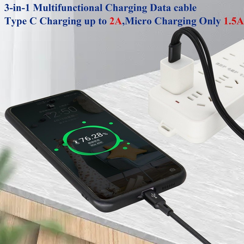 2Pack/4Ft 3 in 1 USB 2.0 A Splitter Cable USB A 2.0 to Dual +Micro USB Charge... gallery