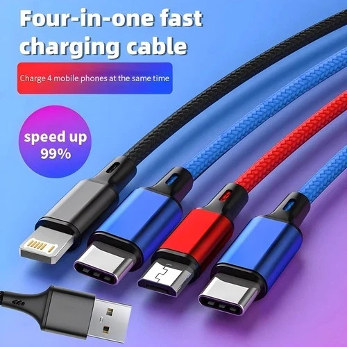 4 in 1 Multi USB Charging Cable Fast Charger Cord For iPhone/Type C/Micro USB gallery