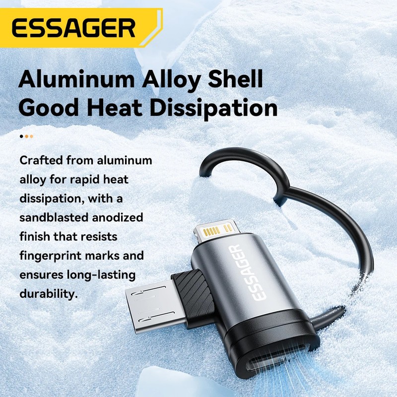 Essager Micro USB Adapter 3A Fast Charging Type C Female Connector For iPhone gallery