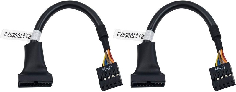 USB 3.0 to USB 2.0 Adapter Cable 6 inch - 19 Pin Male to 9 Pin Female, 2-Pack gallery