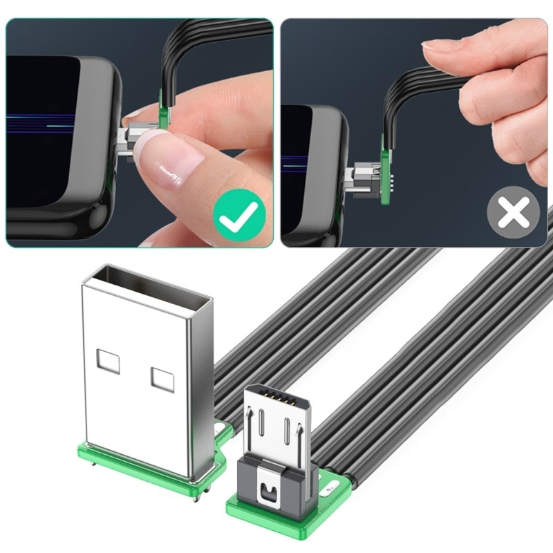 90 Degree Right Angle USB to USB 5Pin Data Cable Cord Down Bend for Tablets gallery