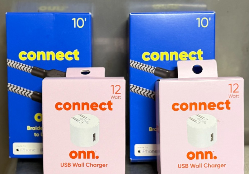 2 onn 10ft Braided Cable iPhone Charger + 2 onn USB Wall Chargers
