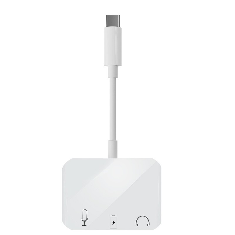 Multi-Port Type-C USB 3.5mm Audio Earphone Speaker Mic Live-Streaming Adapter a
