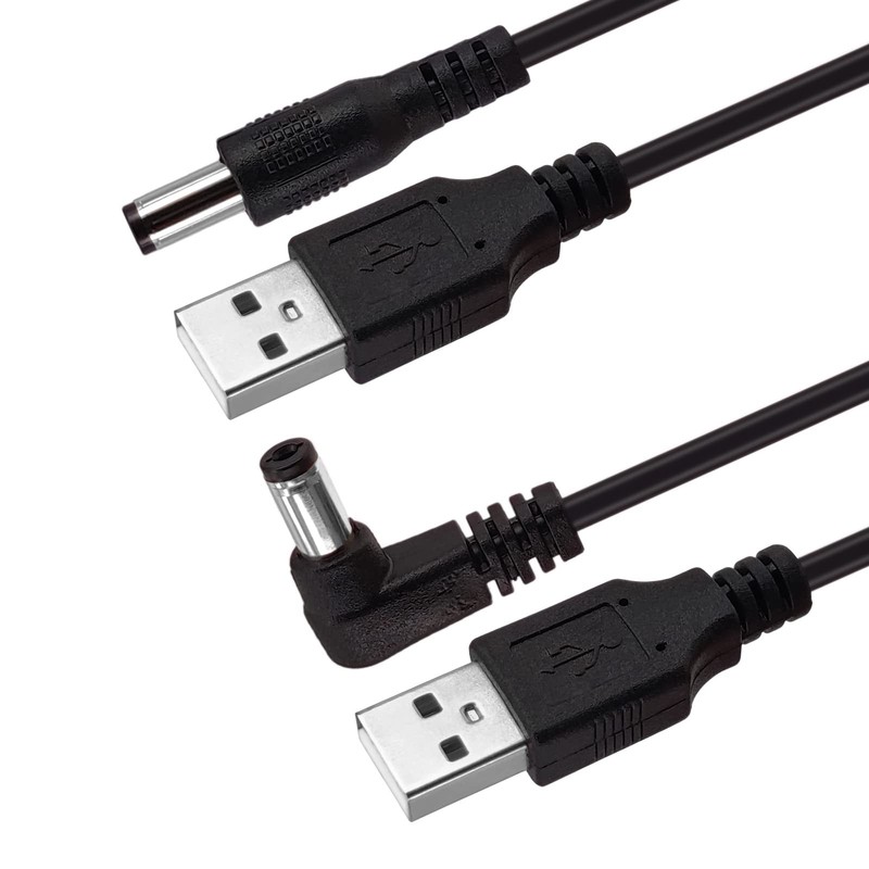 USB to DC 5.5x2.1mm Power Cord, 2-Pack 3FT USB 2.0 A to DC 5V Power Plug Char... gallery