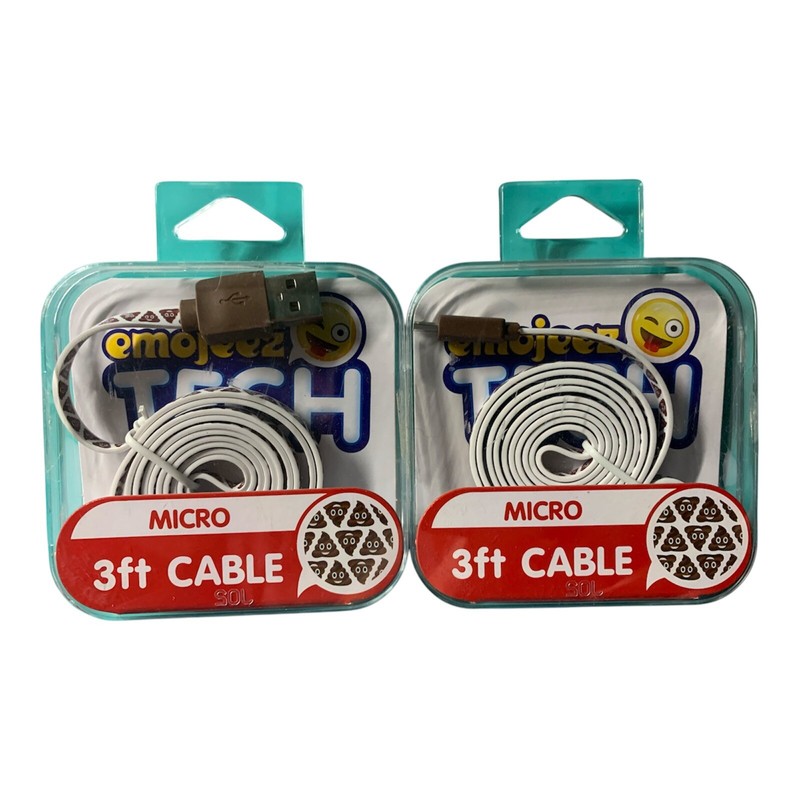 Wholesale Lot of 6 x 3ft Emoji Printed Micro USB Cable in Retail Package Emojeez gallery