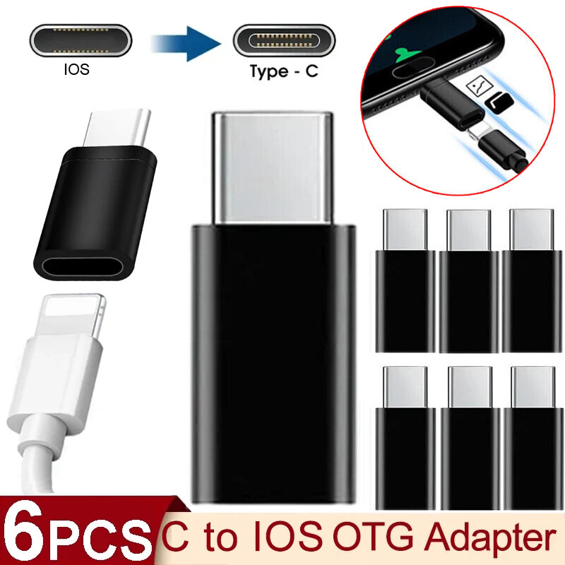 1/6Pcs For iPhone Female to Type-C Male Adapter Converter for Android Charging