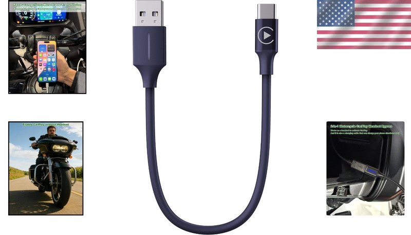 Compact Motorcycle CarPlay Cable – 2-in-1 Charger for Goldwing 2018-2024 gallery