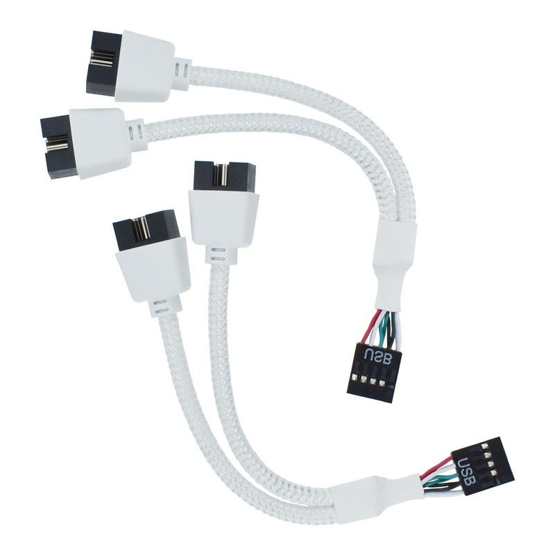 2Pcs USB2.0 Header Splitter Cable Cord, Motherboard 9pin Female to Dual 9-Pin...