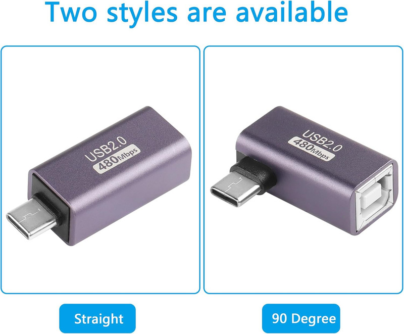 2 Pack USB C to USB B Adapter Type C to MIDI Convert Connector Type C Male to US gallery