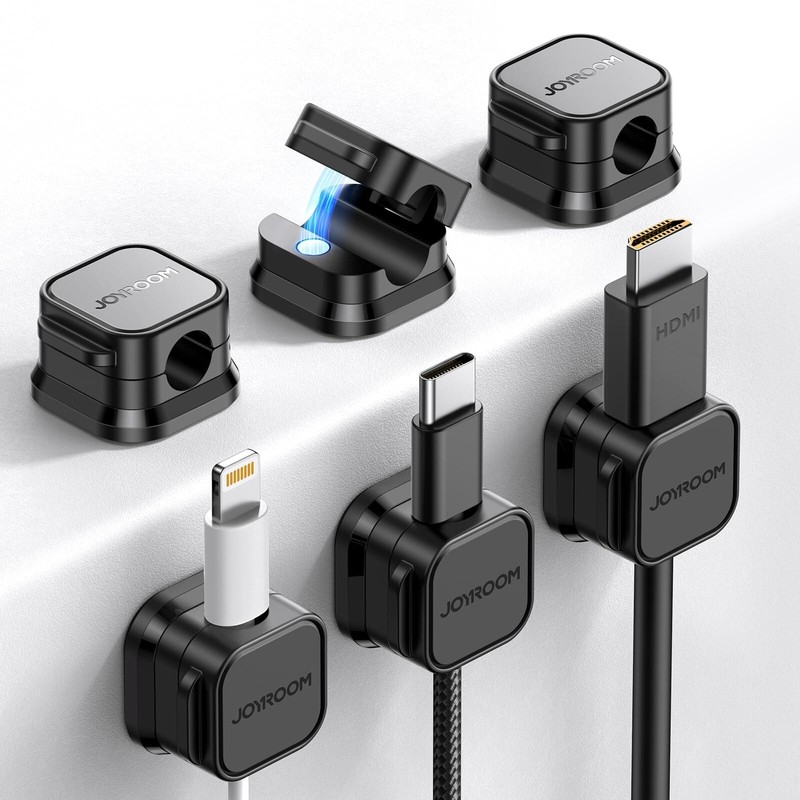 6 Pack Magnetic Cable Clips [Cable Smooth Adjustable] Cord Holder, Under Desk...