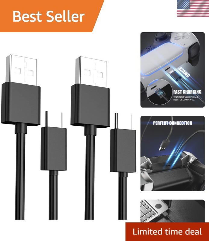6.6Ft USB C Charging Cable 2-Pack for PS5 & Xbox – Fast Charging & Data Transfer