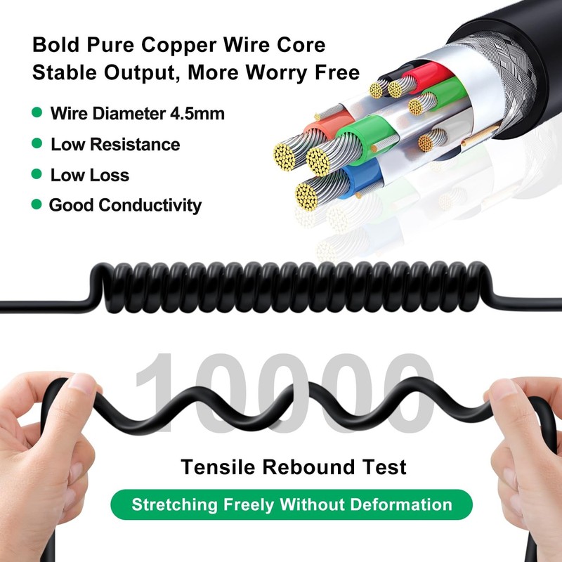 0.8m Coiled USB 3.0 Type A to B Male Printer Scanner Hard Drive Cable Cord gallery