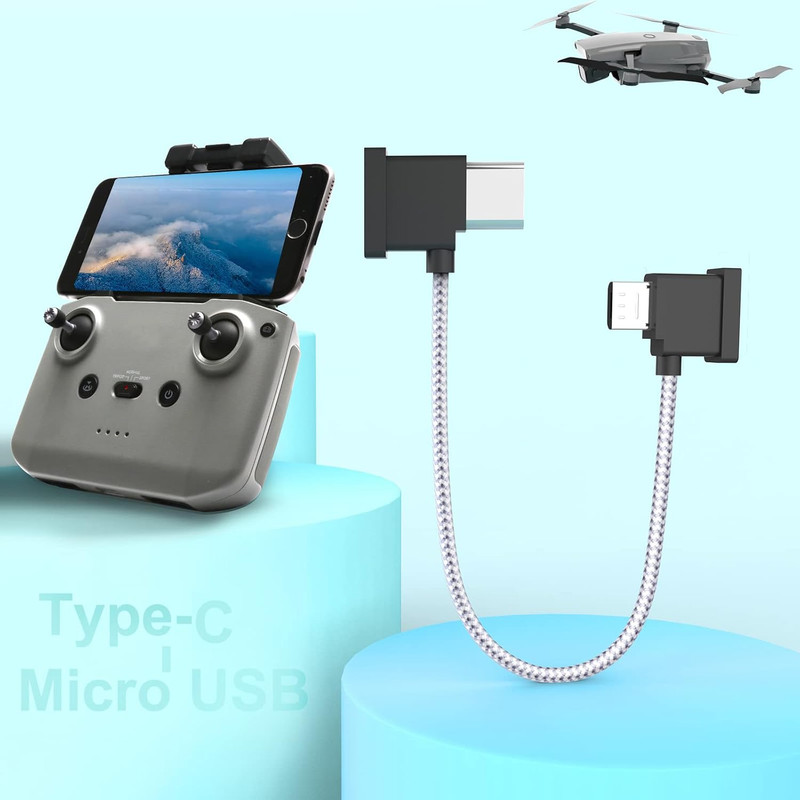 Micro Usb-Type C 0.5FT/15CM Phone Charge+Data Remote Controller Cable,For DJI Ma