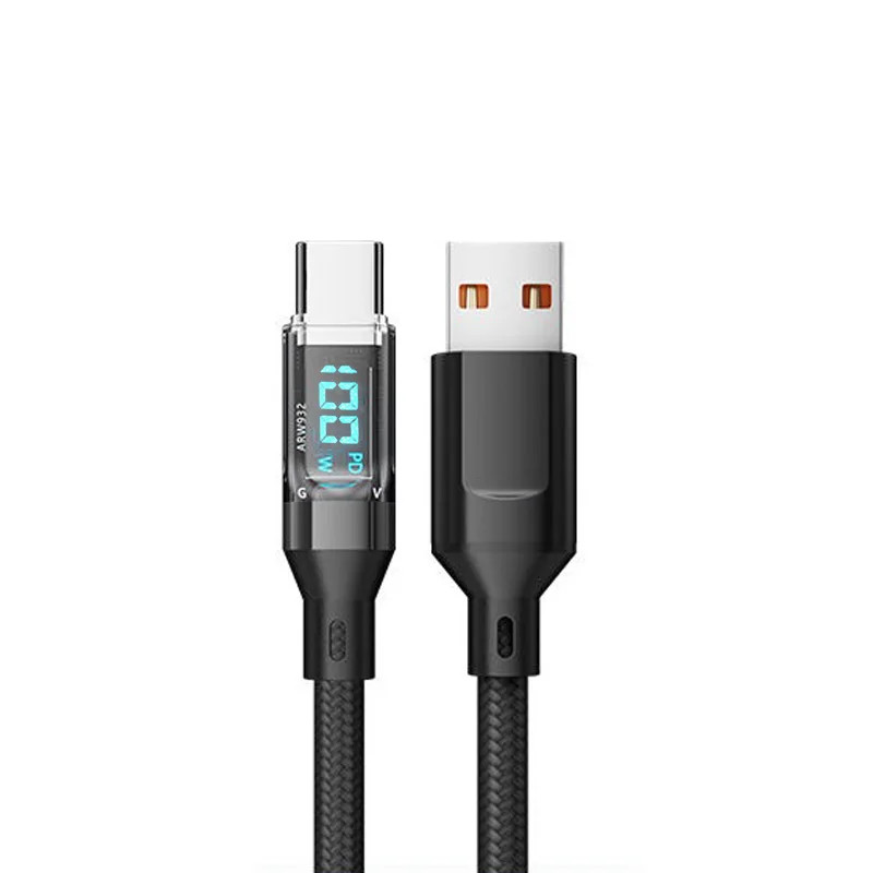 OOZCC LCD Watt Display Cable, Max 120W Super Fast Charging USB Type C Cable Data
