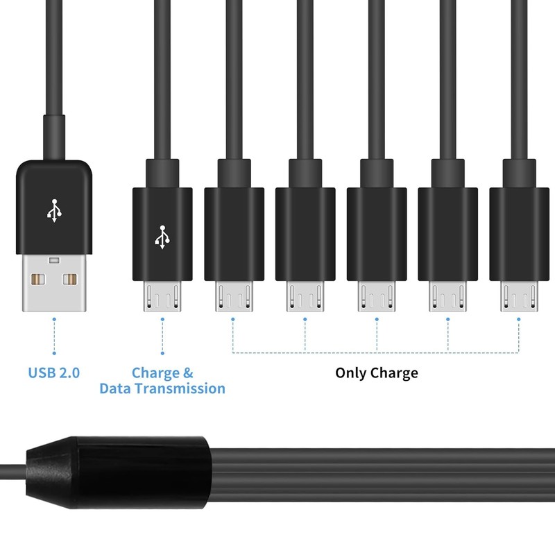 Poyiccot Micro USB Splitter Cable, Multi 6 in 1 USB 2.0 Type A Male to 6 Micro gallery