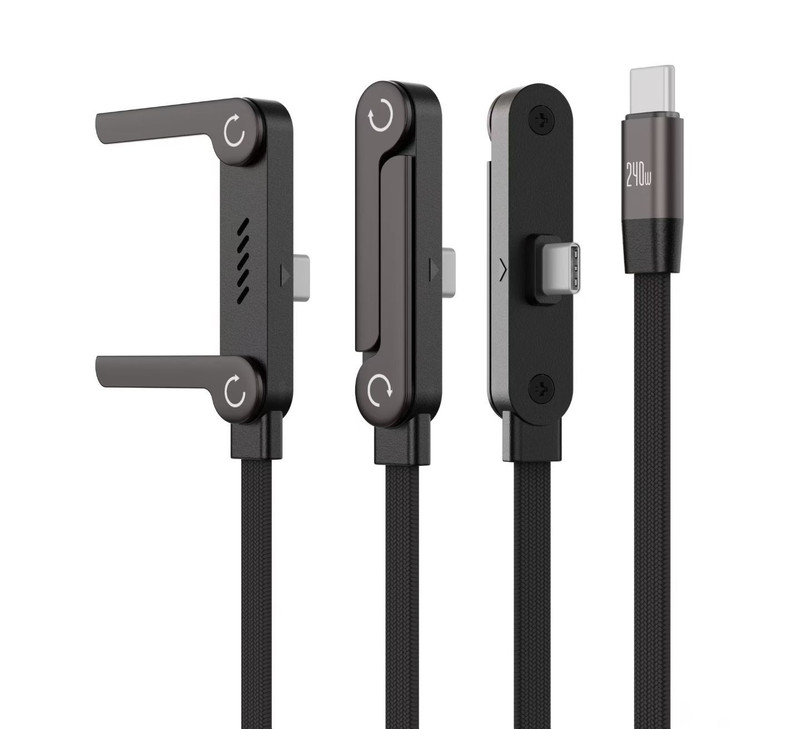 2-in-1 Invisible Holder Charger Cable–240W Fast Charging Cord with Phone Stand