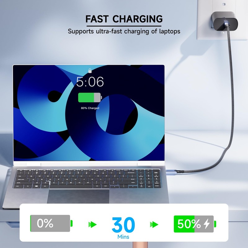 [2-Pack] USB 4 Cable 1FT/0.3M, Short USB C Data Cable for 40Gbps Braided,8K/4... gallery