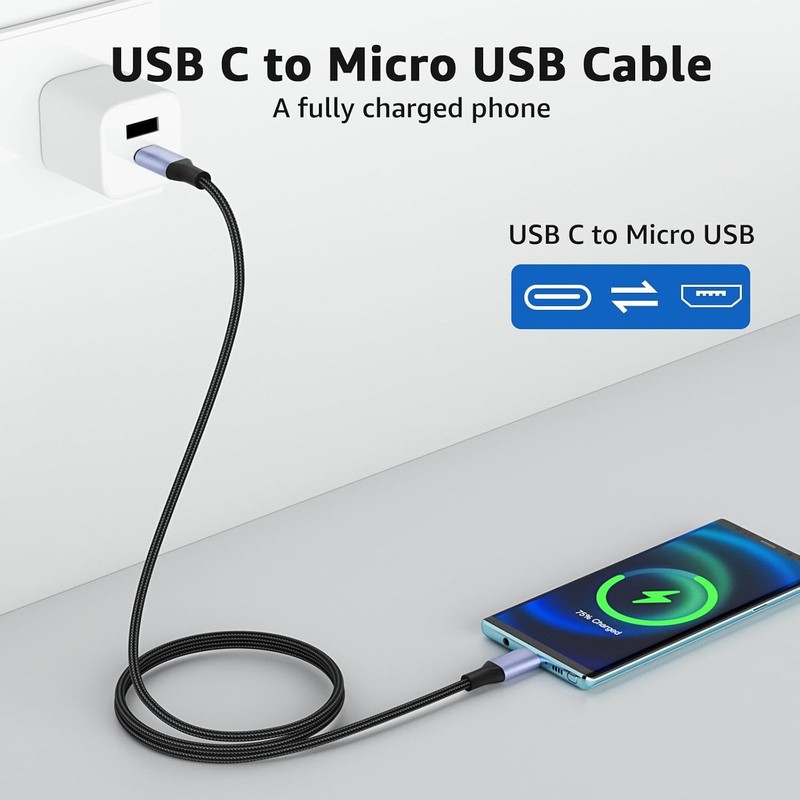 USB Type C to Micro USB Cable, 3FT Braided for Fast Data Transfer and Charging gallery