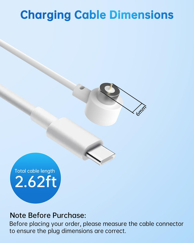2 Pack Charger 2.62FT Single-Point Magnetic 6Mm Replacement Charging Cable gallery