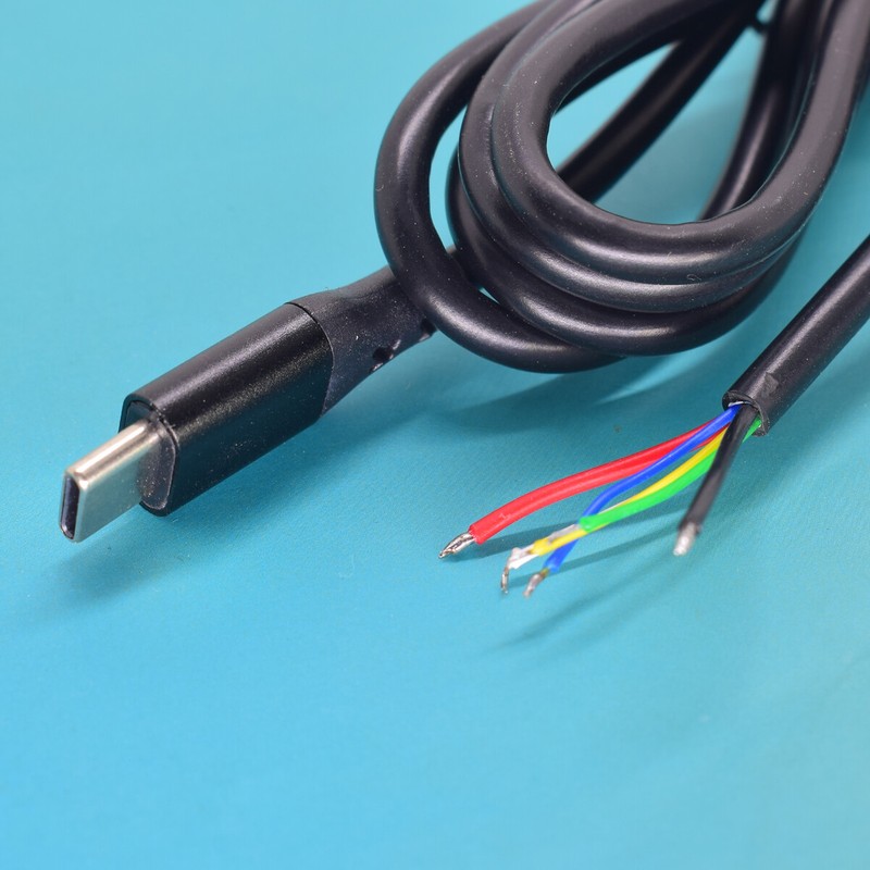 1pc 4ft USB C Type-C Male Plug Cable 5A 20AWG 6core Power Data Pigtail Cable gallery