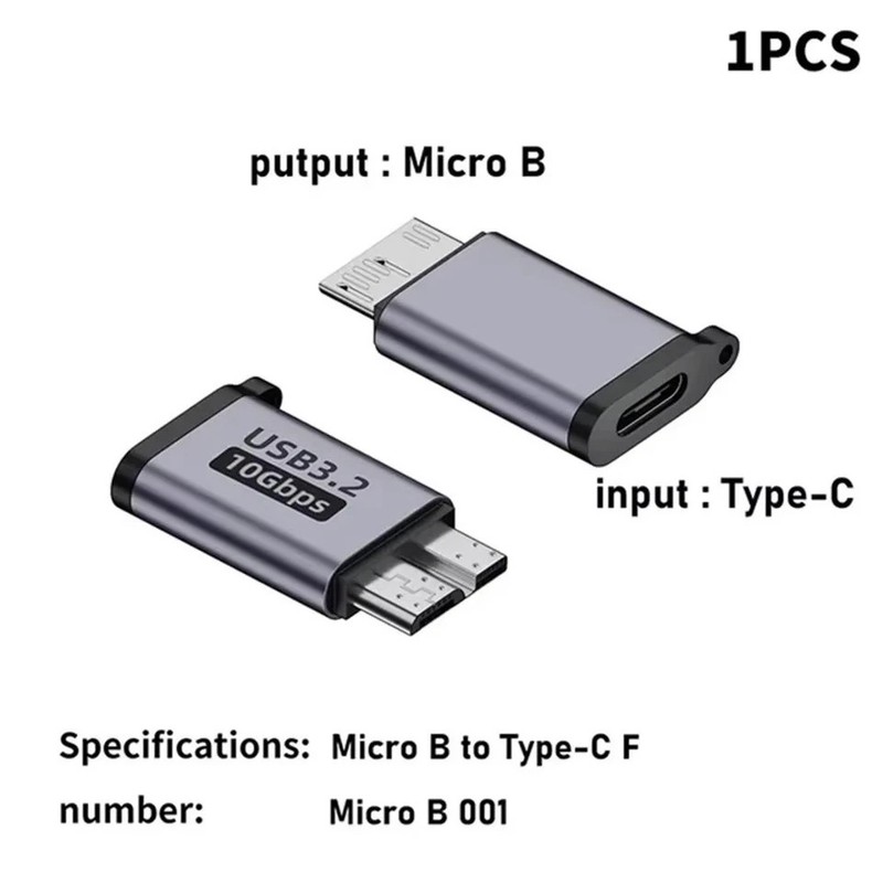 Micro B USB 3.0 Male to Type-C Female Adapter: Fast Data Transfer HDD Connector gallery
