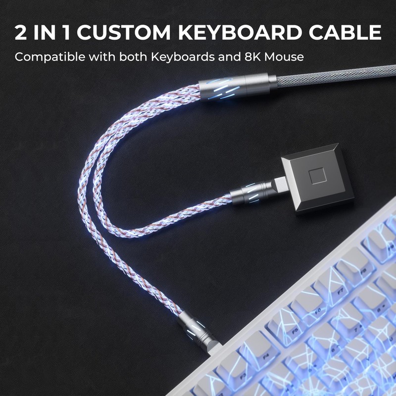 XVX Keyboard Cable, 2-in-1 USB C to USB A Cable for Mechanical Gaming Keyboar... gallery