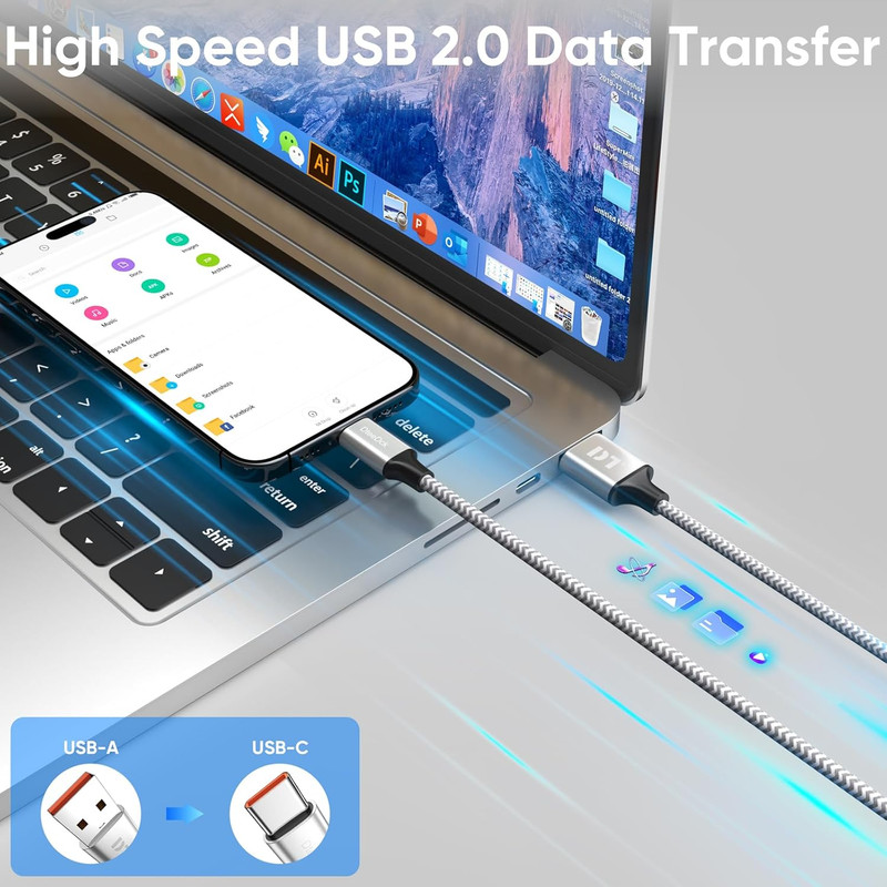 20 Ft USB C Cable Extra Long, USB a 2.0 to Type C 18W Fast Charging & Data Trans gallery