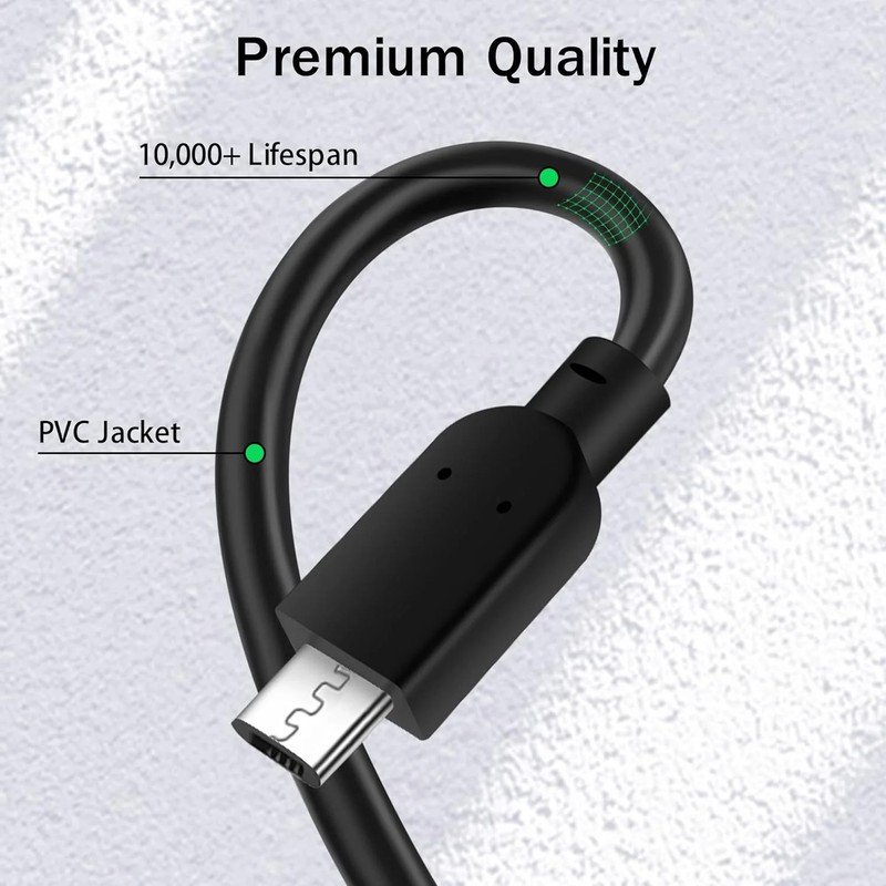 USB-C to Micro USB Cable 2FT (3-Pack), Fast Charging & Data Sync, Compatible wit gallery